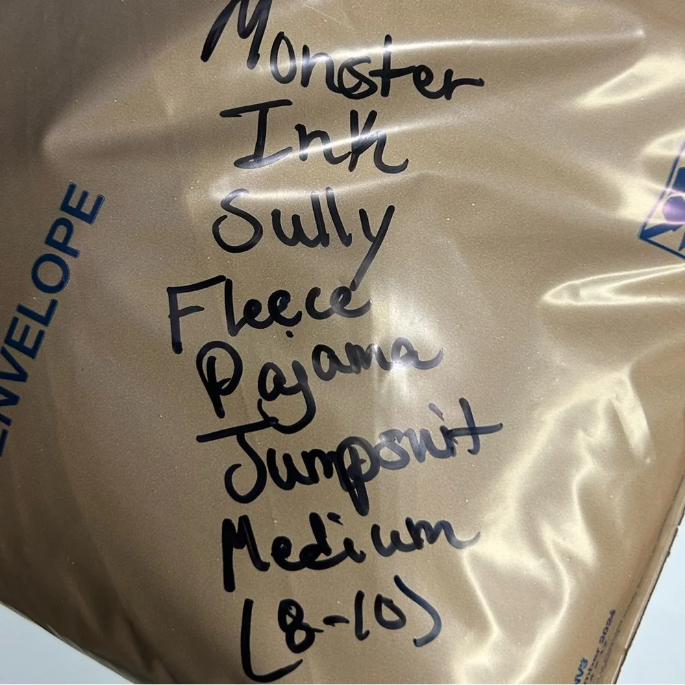 5 for $25🔥Disney Pixar Monsters Ink Sully Plush Pajama Jumpsuit Medium (8-10) - Picture 8 of 8